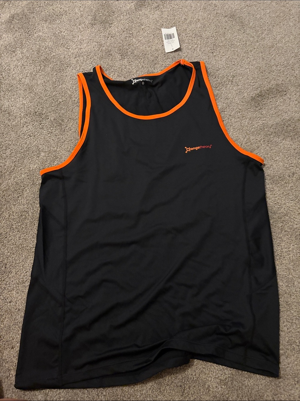 Orangetheory Men’s Black Tank with Orange Trim